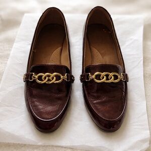 A2 By Aerosoles Brown Loafers with Gold Chain